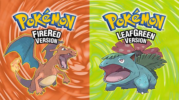 Pokemon FRLG (Pokémon FireRed & LeafGreen) game cover — FireRed Version with Charizard, LeafGreen Version with Venusaur